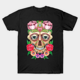 Sugar skull fancy day of the dead. T-Shirt